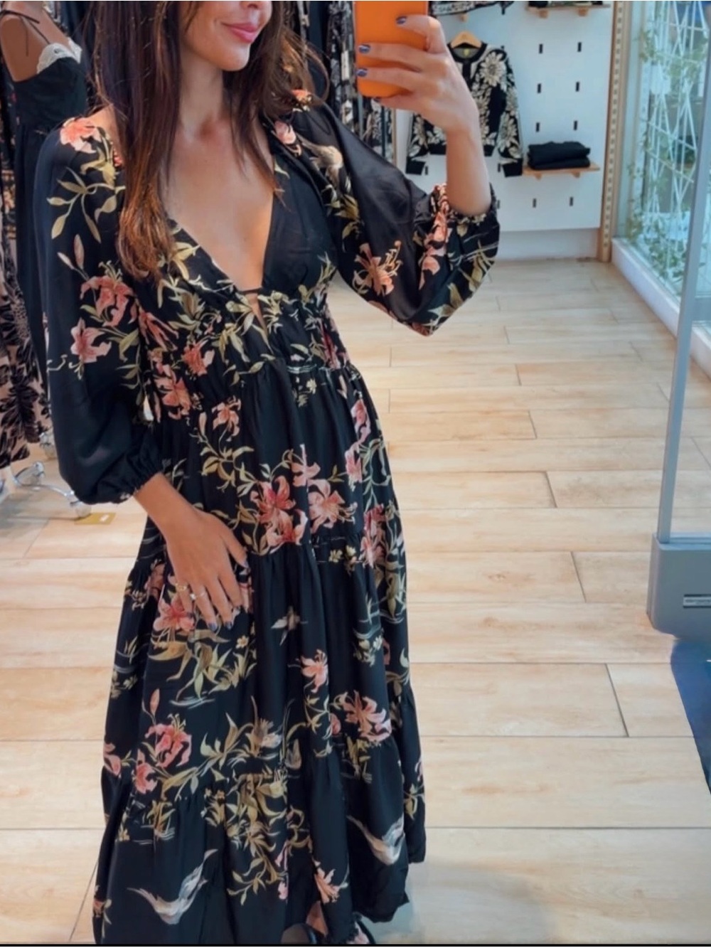 FARM Rio Black Maxi Dress Kyoto Size S - Picture 2 of 9
